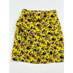 Zara Womens Faux Wrap Mini Skirt Size XS Floral‎ Yellow